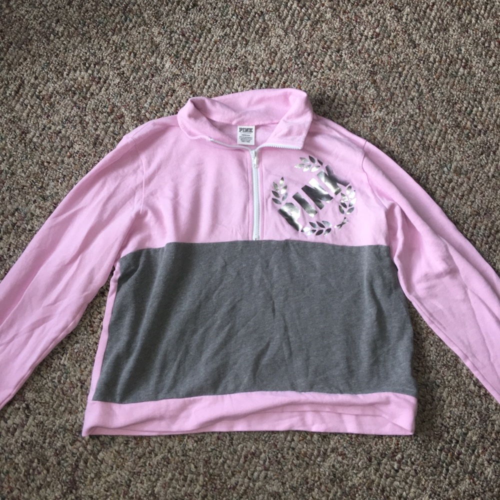 PINK VICTORIA SECRET QUARTER ZIP